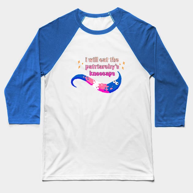 trans pride worm monches the patriarchy Baseball T-Shirt by egg